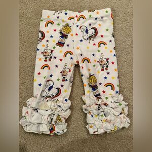 Brand new never washed or worn rainbow bright capris sz 6-7